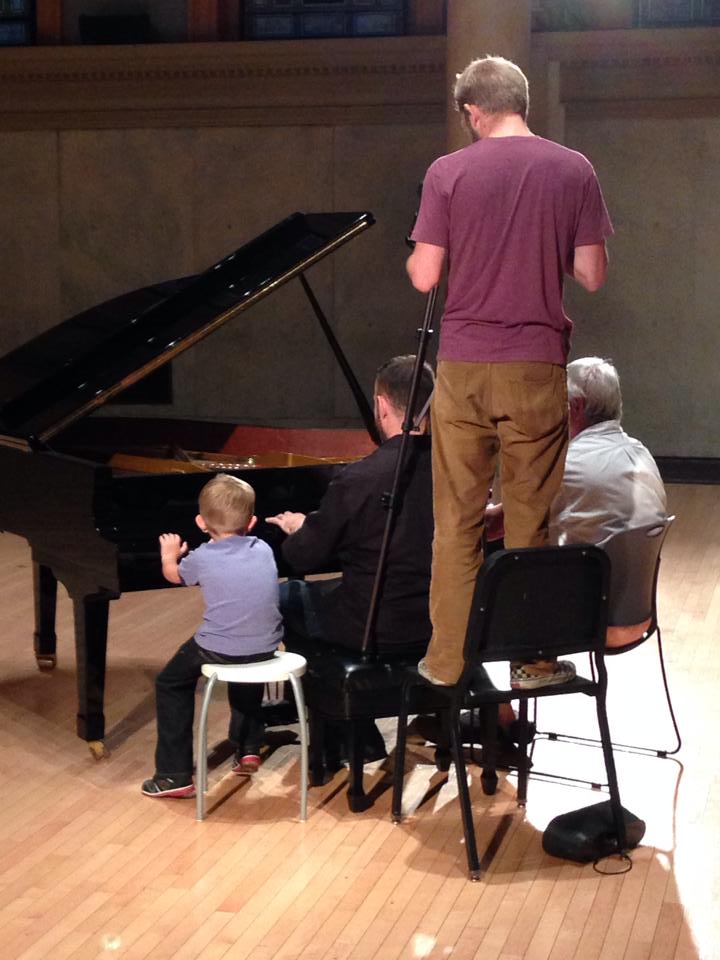 Blake Drummond captures Asher, Don and me at the piano.